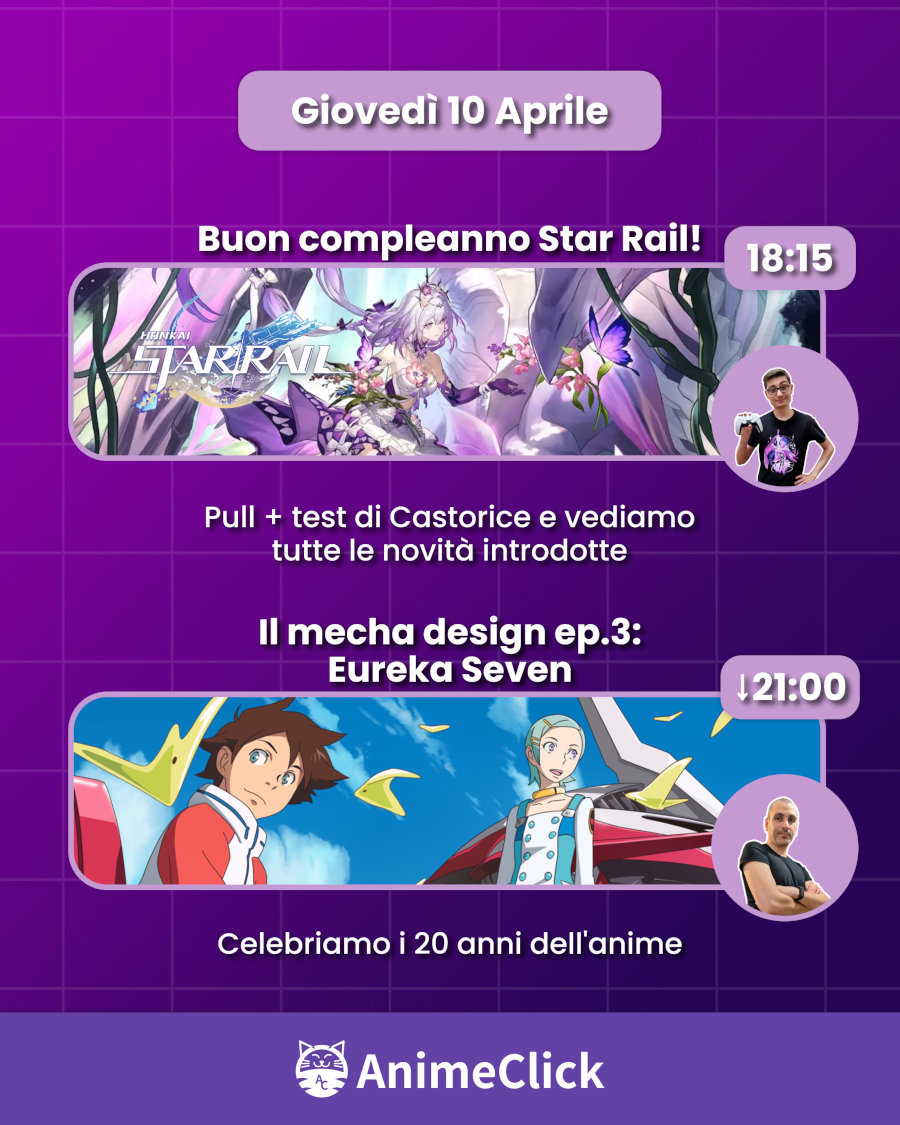 AnimeClick su Twitch: programma dal 7 al 13 aprile AnimeClick su Twitch: programma dal 7 al 13 aprile